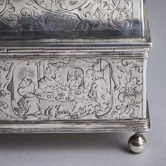 Museum Grade Mid 17th Century Dutch Engraved Silver Wedding Coffin or knottekist - 3231700