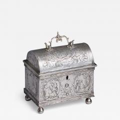 Museum Grade Mid 17th Century Dutch Engraved Silver Wedding Coffin or knottekist - 3236070