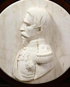 Museum Quality French White Marble Roundel Relief of Emperor Napoleon III 1860 - 2137728