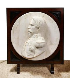 Museum Quality French White Marble Roundel Relief of Emperor Napoleon III 1860 - 2137729