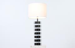 Mutual Sunset Lamp Co Mid Century Modern Chrome Disc Column Table Lamp - 2987519