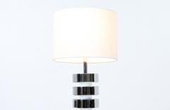 Mutual Sunset Lamp Co Mid Century Modern Chrome Disc Column Table Lamp - 2987520