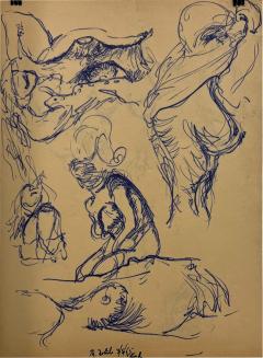 Myrna M Nobile Myrna Nobile Nude Art Drawing 2 on Paper 3 5 65 signed - 2709238
