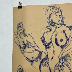 Myrna M Nobile Myrna Nobile Nude Art Paper Drawing 1 Signed 3 5 65 San Diego CA - 2705897