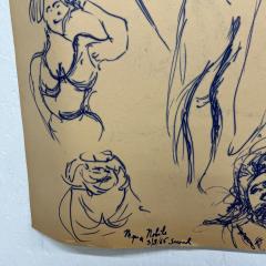 Myrna M Nobile Myrna Nobile Nude Art Paper Drawing 1 Signed 3 5 65 San Diego CA - 2705898
