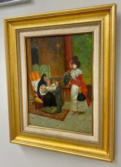 N Henry Bingham Impressionistic Oil on Canvas of a Family Reunion Signed - 3395721