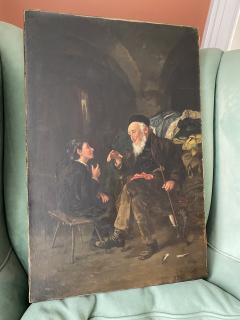 N Kriaus 19TH CENTURY PAINTING OF MAN AND BOY - 2314286