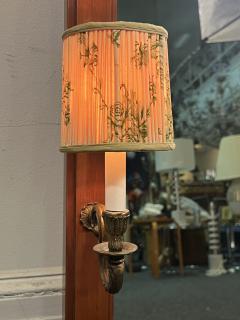 NEO CLASSICAL TRUMEAU MIRROR WITH ATTACHED BRONZE SCONCES - 4138967