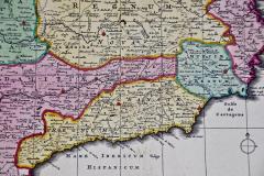 NICOLAES VISSCHER 18th Century Hand Colored Map of Spain and Portugal by Visscher - 2777292