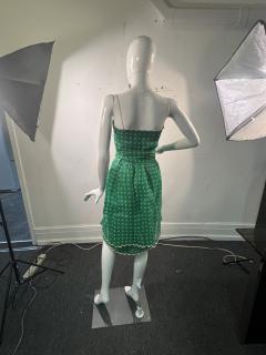 NINA RICCI MID CENTURY NINA RICCI GREEN AND WHITE POLKA DOT FOUR PIECE SKIRT SET - 3746387