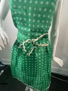 NINA RICCI MID CENTURY NINA RICCI GREEN AND WHITE POLKA DOT FOUR PIECE SKIRT SET - 3746390