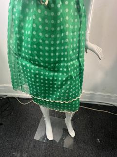 NINA RICCI MID CENTURY NINA RICCI GREEN AND WHITE POLKA DOT FOUR PIECE SKIRT SET - 3746392