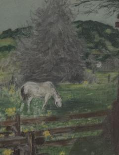 Na ve Painting of Horses in a Field U S A circa 1920 - 4035690