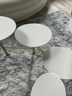 Nada Debs MODERNIST WHITE AND GOLD PEBBLES TABLE BY NADA DEBS - 3729413