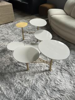 Nada Debs MODERNIST WHITE AND GOLD PEBBLES TABLE BY NADA DEBS - 3729418