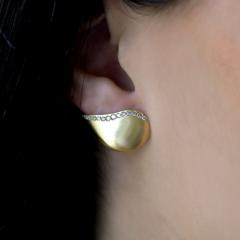Nada Ghazal Nada Ghazal Champagne Diamond Gold Fuse Elegance Earlobe Earrings - 4757442