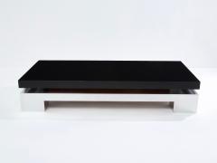 Nadine Charteret Nadine Charteret black lacquer brushed steel coffee table 1972 - 4030849