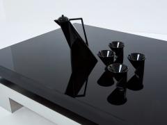 Nadine Charteret Nadine Charteret black lacquer brushed steel coffee table 1972 - 4030852