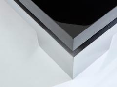 Nadine Charteret Nadine Charteret black lacquer brushed steel coffee table 1972 - 4030853