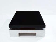 Nadine Charteret Nadine Charteret black lacquer brushed steel coffee table 1972 - 4030856