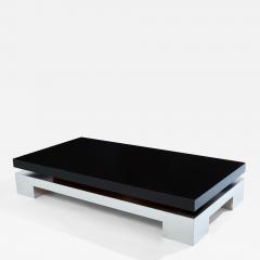 Nadine Charteret Nadine Charteret black lacquer brushed steel coffee table 1972 - 4034062