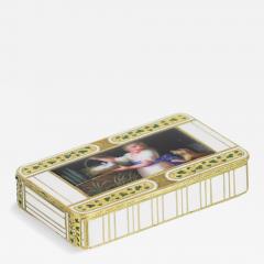Namelled Gold Snuff Box Freres Jordan Germany Hanau Circa 1800 - 4796962