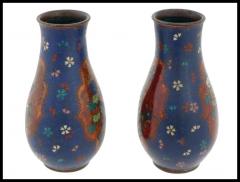 Namikawa Yasuyuki Antique Pair of Early Meiji Japanese Cloisonne Vases in the Style of Namikawa - 3903460