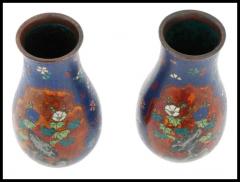 Namikawa Yasuyuki Antique Pair of Early Meiji Japanese Cloisonne Vases in the Style of Namikawa - 3903462