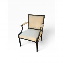 Nancy Corzine 1 of 2 Antique Directoire Arm Chair W Nancy Corzine Yellow Upholstery - 4815529