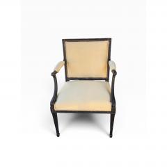 Nancy Corzine 1 of 2 Antique Directoire Arm Chair W Nancy Corzine Yellow Upholstery - 4815531