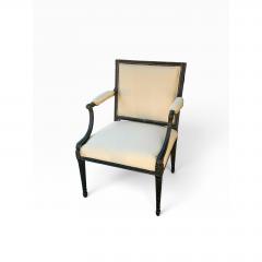 Nancy Corzine 1 of 2 Antique Directoire Arm Chair W Nancy Corzine Yellow Upholstery - 4815532
