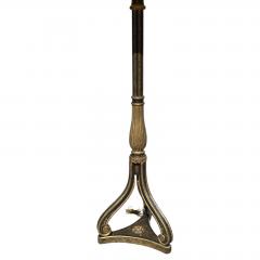 Nancy Corzine 1990s Regency Style Nancy Corzine Black Gold Floor Lamps a Pair - 4572173
