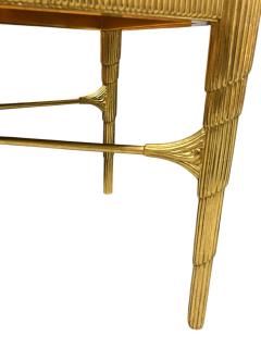 Nancy Corzine ART DECO REVIVAL GOLDLEAF STEPPED RIBBED WOOD WITH SILVER LEAF MIRROR TOP - 4463440