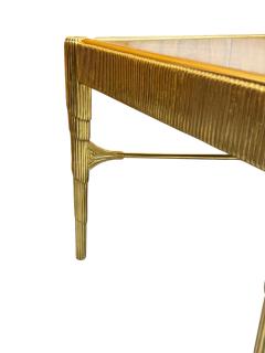 Nancy Corzine ART DECO REVIVAL GOLDLEAF STEPPED RIBBED WOOD WITH SILVER LEAF MIRROR TOP - 4463443