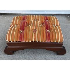 Nancy Corzine Antique American Mahogany Footstool Ottoman W Corzine Silk Velvet Stripe - 4481492