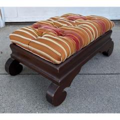 Nancy Corzine Antique American Mahogany Footstool Ottoman W Corzine Silk Velvet Stripe - 4481525