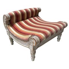Nancy Corzine Antique Louis XVI Style Petite Footstool Ottoman W Nancy Corzine Silk - 4157662