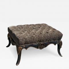 Nancy Corzine Antique Regency Style Black Gold Tufted Bench Ottoman - 4080546