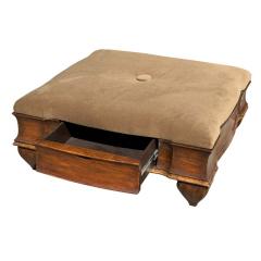 Nancy Corzine Huge Mahogany Giltwood Mohair Cocktail Ottoman Footstool - 4523615