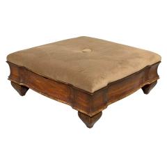 Nancy Corzine Huge Mahogany Giltwood Mohair Cocktail Ottoman Footstool - 4523616