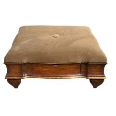 Nancy Corzine Huge Mahogany Giltwood Mohair Cocktail Ottoman Footstool - 4523618