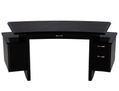 Nancy Corzine Modern Curved Black Leather Writing Desk by Nancy Corzine Fusion Desk - 2659097