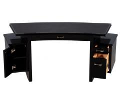 Nancy Corzine Modern Curved Black Leather Writing Desk by Nancy Corzine Fusion Desk - 2659100