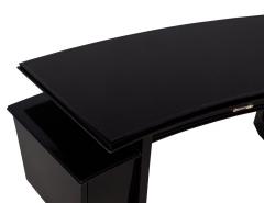 Nancy Corzine Modern Curved Black Leather Writing Desk by Nancy Corzine Fusion Desk - 2659104