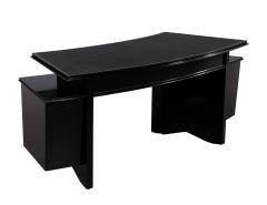 Nancy Corzine Modern Curved Black Leather Writing Desk by Nancy Corzine Fusion Desk - 2659105