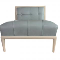 Nancy Corzine Modern Nancy Corzine Light Blue Leather Slipper Chair - 4795163