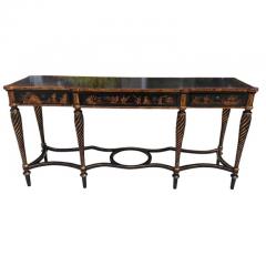 Nancy Corzine Nancy Corzine Black Gold Chinoiserie Console Table - 4215812