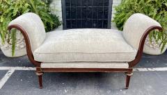 Nancy Corzine Nancy Corzine Down Filled Gray Chenille Walnut Gondola Bench - 1932479