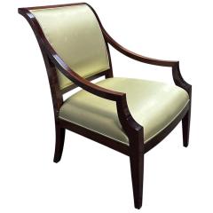 Nancy Corzine Nancy Corzine Mahogany Clover Green Silk Lounge Chair - 4306756