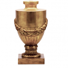 Nancy Corzine Nancy Corzine Neoclassical Urn Form Yellow Gold Giltwood Table Lamp - 4059494